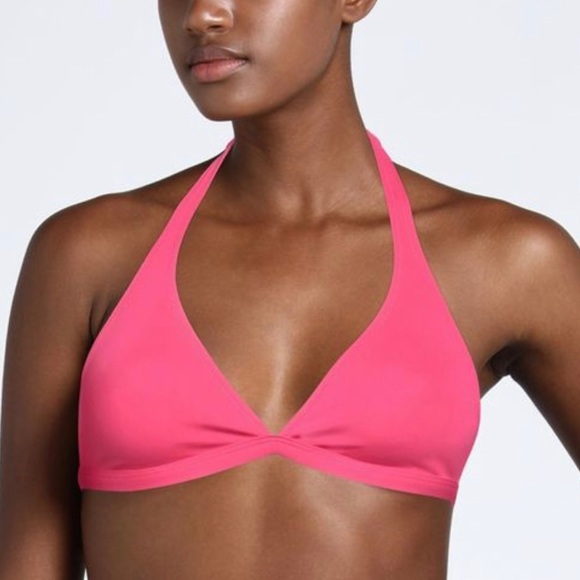 Vilebreouin Solid Water Pink Halter Bikini Top - Picture 1 of 10